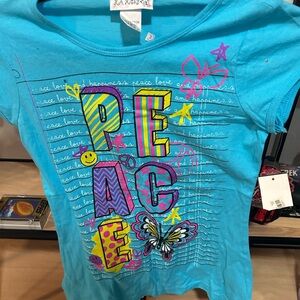 Kids Turquoise Peace Graphic Tee